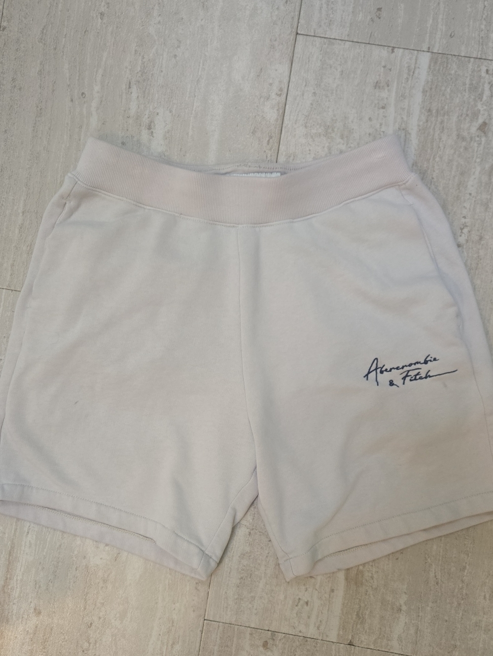 Abercrombie & Fitch Creamy Light Tan Soft Fleece Drawstring Shorts